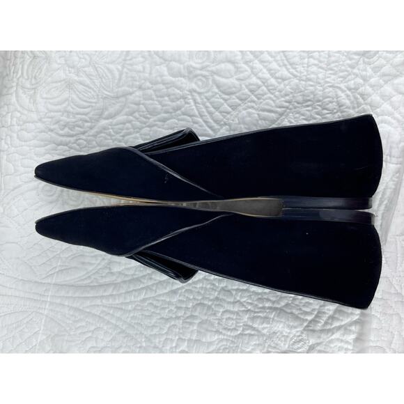 Marion Parke Women’s 37 US 7 Black Suede Slip On Loafer Dress Shoes - Picture 5 of 10